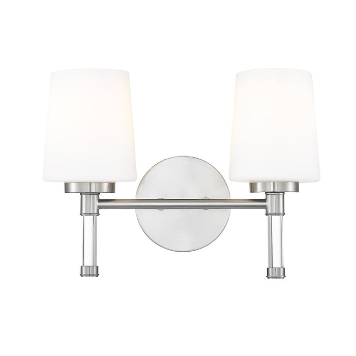 Z-Lite Henri 2 Light Vanity, Brushed Nickel/White Opal