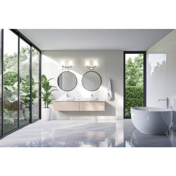 Z-Lite Henri 2 Light Vanity, Chrome /White Opal