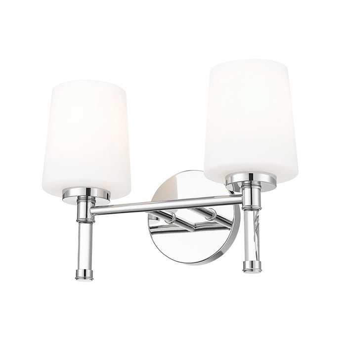 Z-Lite Henri 2 Light Vanity, Chrome /White Opal