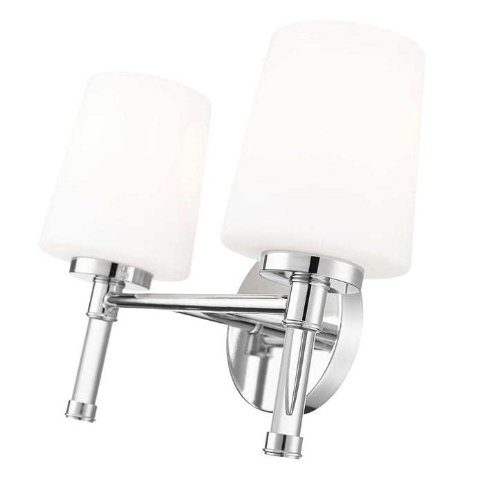 Z-Lite Henri 2 Light Vanity, Chrome /White Opal