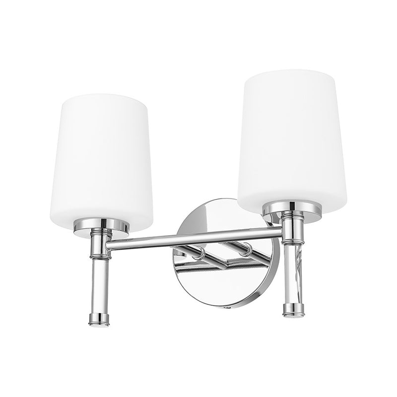 Z-Lite Henri 2 Light Vanity, Chrome /White Opal