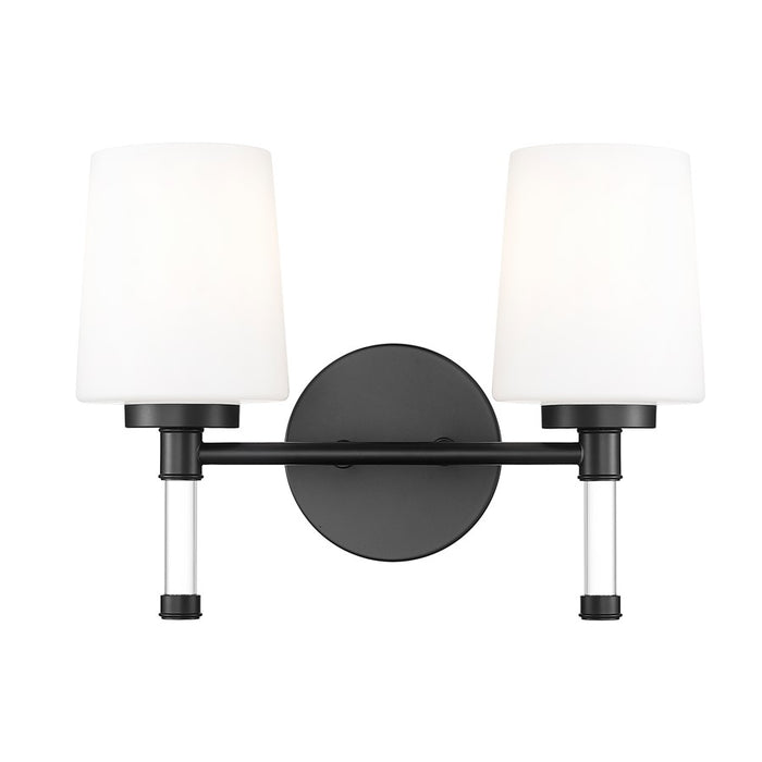 Z-Lite Henri 2 Light Vanity, Matte Black/White Opal