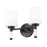 Z-Lite Henri 2 Light Vanity, Matte Black/White Opal