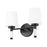 Z-Lite Henri 2 Light Vanity, Matte Black/White Opal