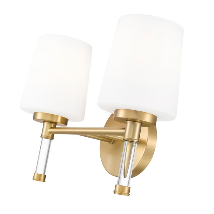 Z-Lite Henri 2 Light Vanity, Modern Gold/White Opal