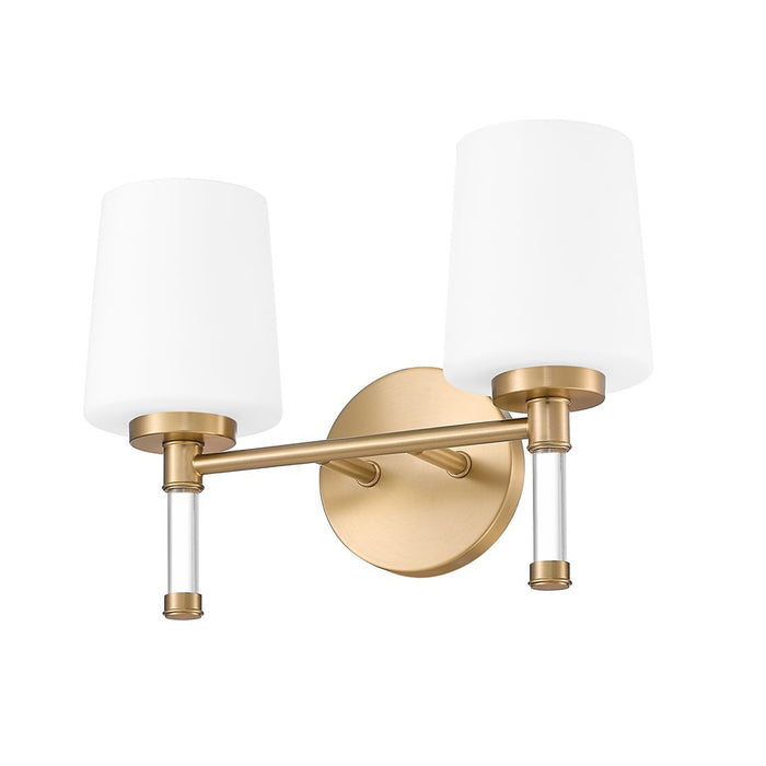 Z-Lite Henri 2 Light Vanity, Modern Gold/White Opal