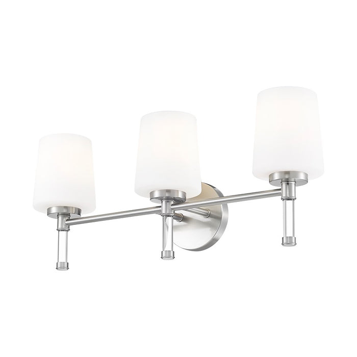 Z-Lite Henri 3 Light Vanity, Brushed Nickel/White Opal