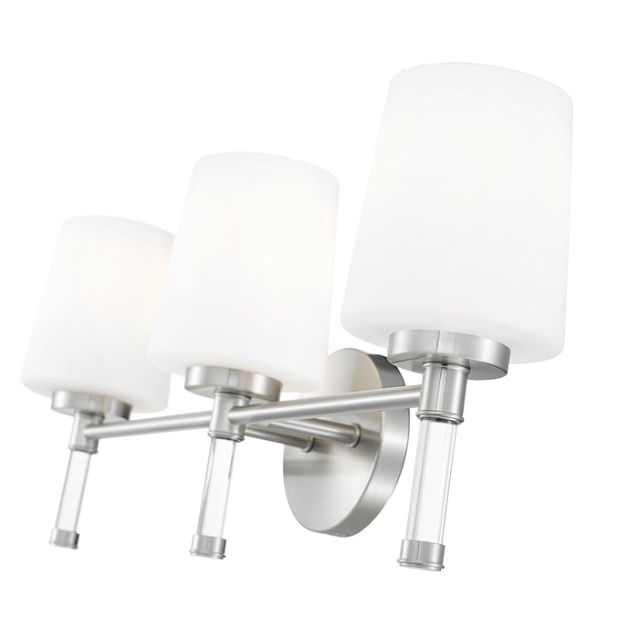 Z-Lite Henri 3 Light Vanity, Brushed Nickel/White Opal