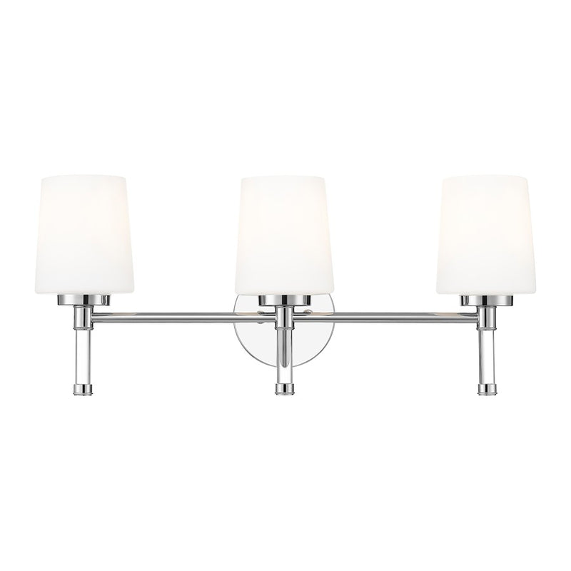 Z-Lite Henri 3 Light Vanity, Chrome /White Opal