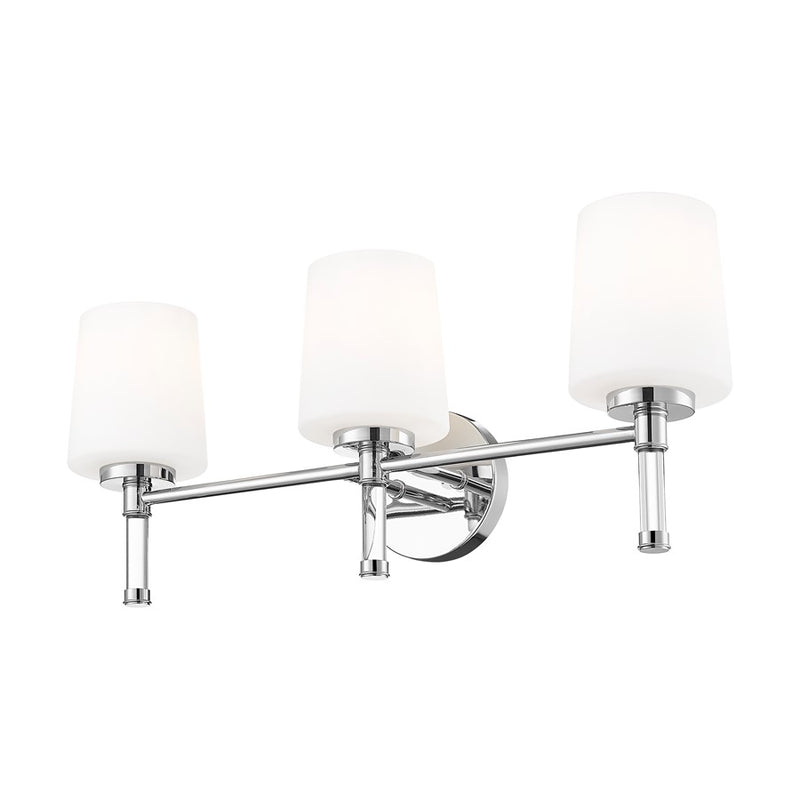 Z-Lite Henri 3 Light Vanity, Chrome /White Opal