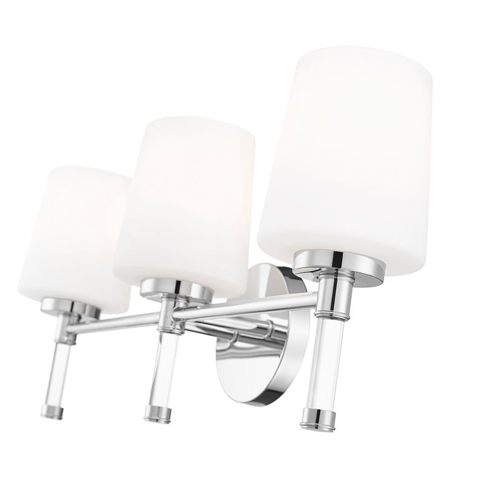 Z-Lite Henri 3 Light Vanity, Chrome /White Opal