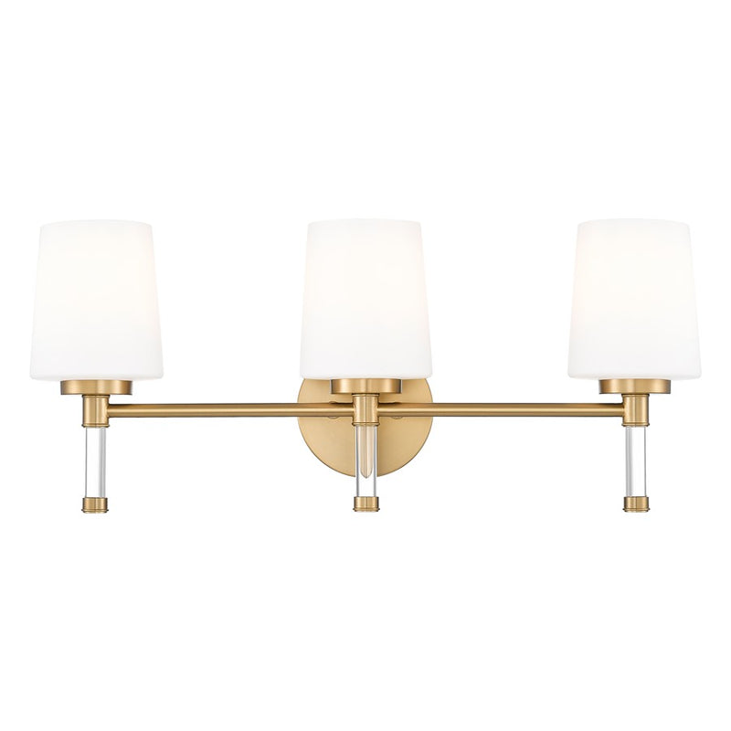 Z-Lite Henri 3 Light Vanity, Modern Gold/White Opal