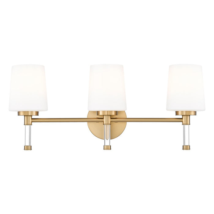 Z-Lite Henri 3 Light Vanity, Modern Gold/White Opal