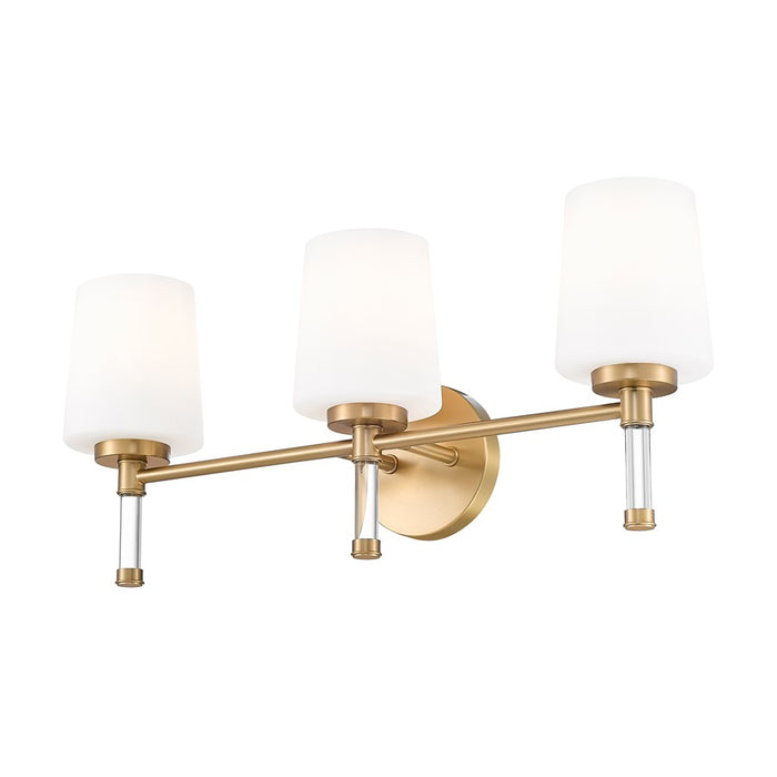 Z-Lite Henri 3 Light Vanity, Modern Gold/White Opal