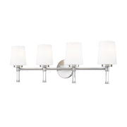 Z-Lite Henri 4 Light Vanity, Brushed Nickel/White Opal - 7700-4V-BN