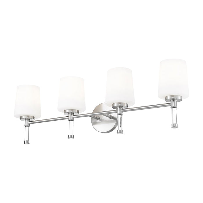 Z-Lite Henri 4 Light Vanity, Brushed Nickel/White Opal