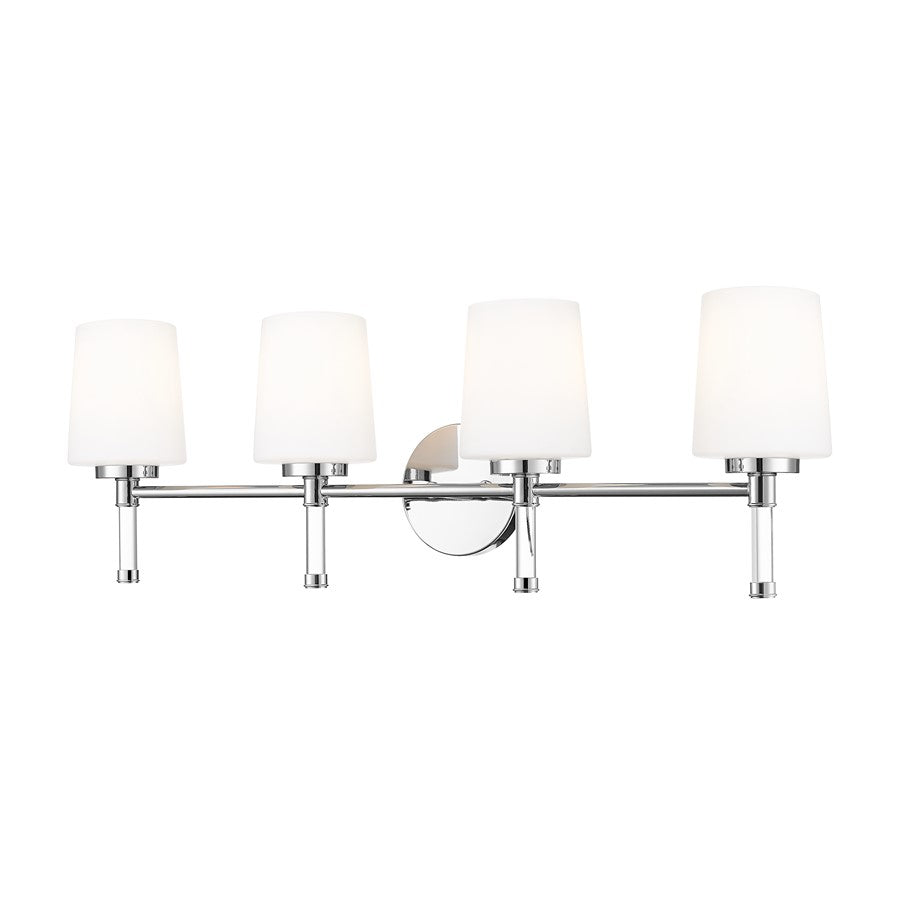 Z-Lite Henri 4 Light Vanity, Chrome /White Opal - 7700-4V-CH