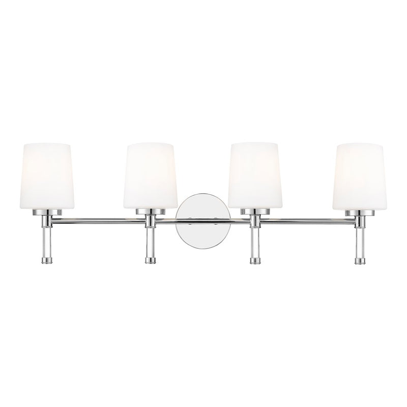 Z-Lite Henri 4 Light Vanity, Chrome /White Opal