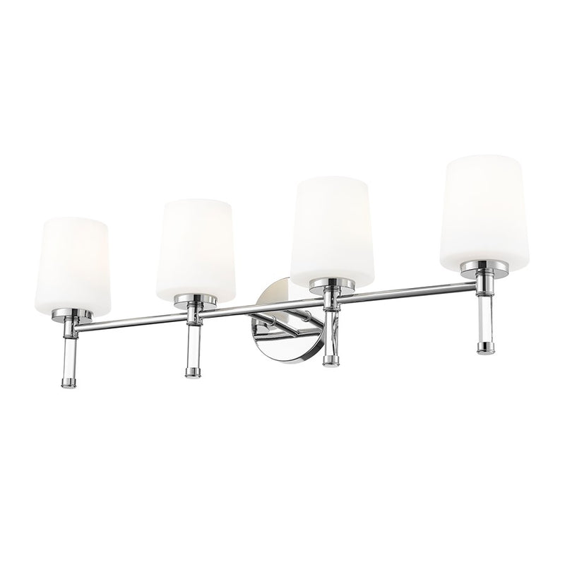 Z-Lite Henri 4 Light Vanity, Chrome /White Opal