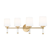 Z-Lite Henri 4 Light Vanity, Modern Gold/White Opal - 7700-4V-MGLD