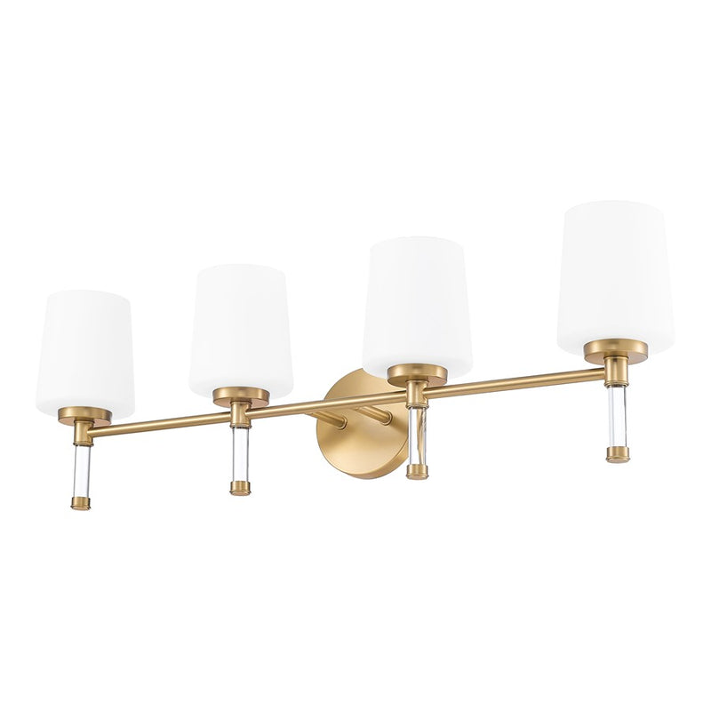 Z-Lite Henri 4 Light Vanity, Modern Gold/White Opal