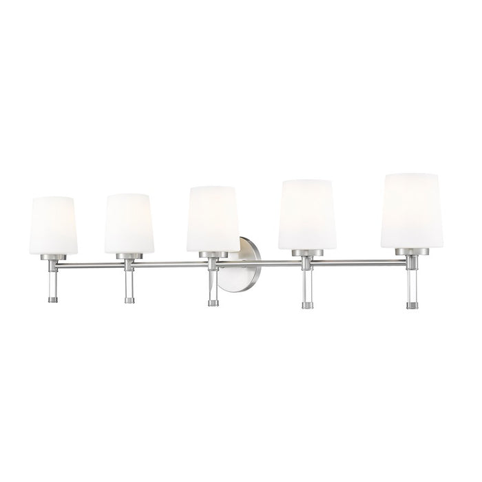 Z-Lite Henri 5 Light Vanity, Brushed Nickel/White Opal - 7700-5V-BN