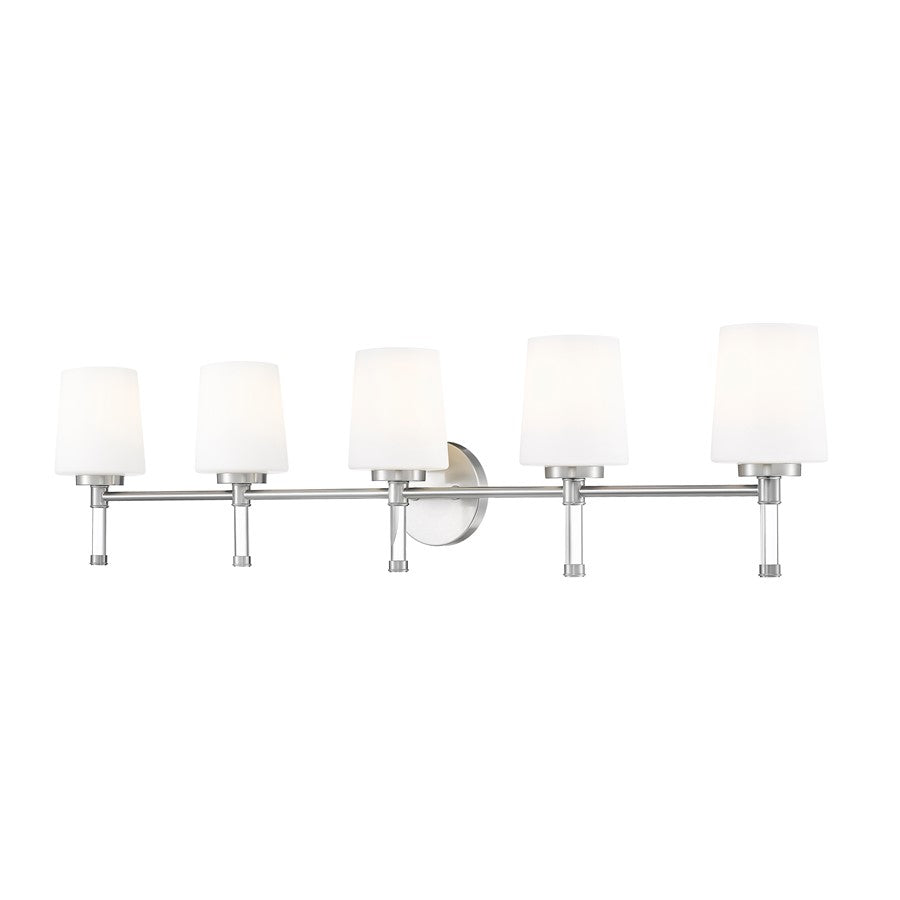Z-Lite Henri 5 Light Vanity, Brushed Nickel/White Opal - 7700-5V-BN