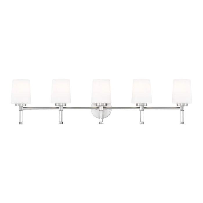 Z-Lite Henri 5 Light Vanity, Brushed Nickel/White Opal