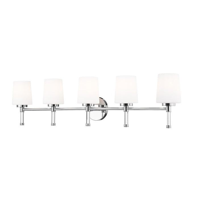 Z-Lite Henri 5 Light Vanity, Chrome /White Opal - 7700-5V-CH