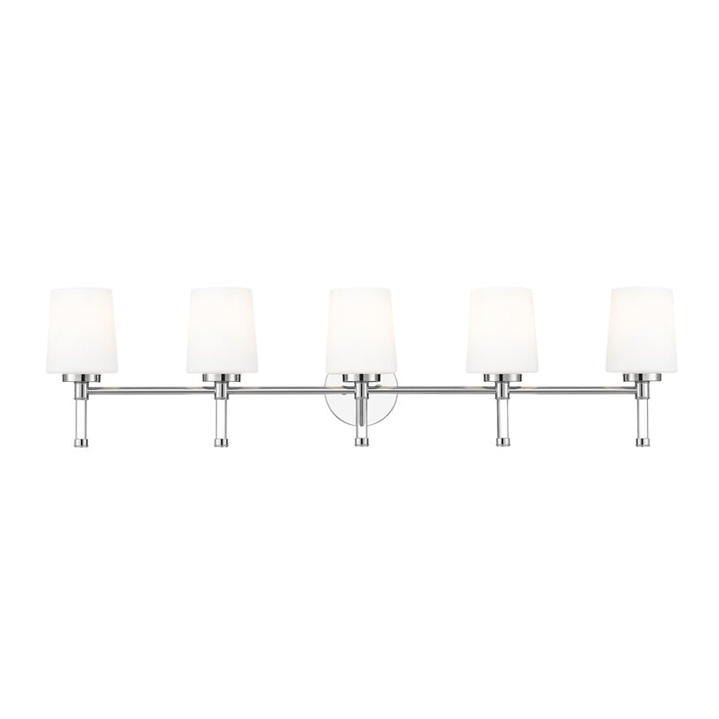 Z-Lite Henri 5 Light Vanity, Chrome /White Opal