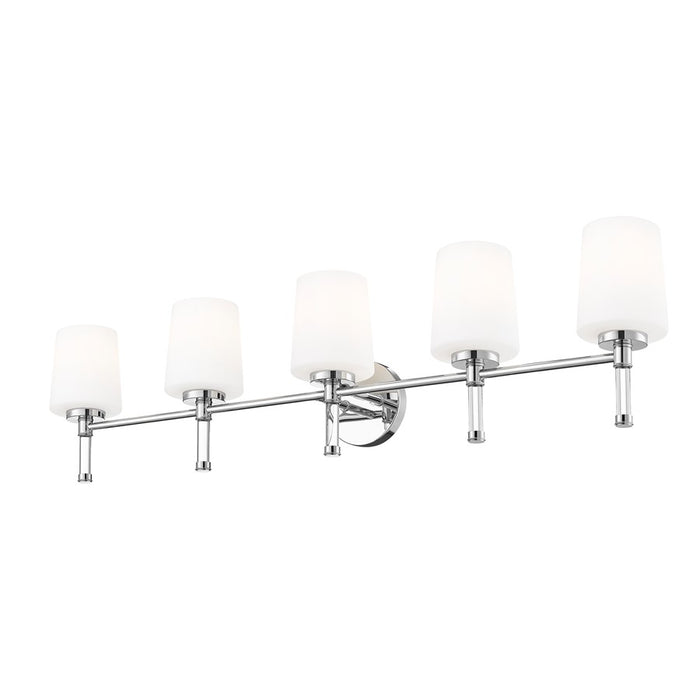 Z-Lite Henri 5 Light Vanity, Chrome /White Opal