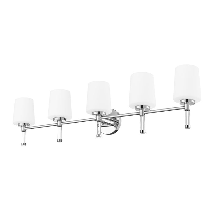 Z-Lite Henri 5 Light Vanity, Chrome /White Opal