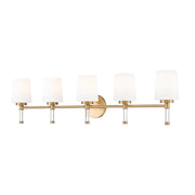 Z-Lite Henri 5 Light Vanity, Modern Gold/White Opal - 7700-5V-MGLD
