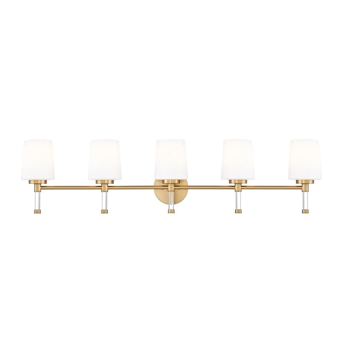 Z-Lite Henri 5 Light Vanity, Modern Gold/White Opal