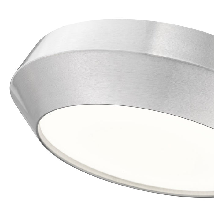 Z-Lite Quasars 1 Light 12" Flush Mount, Brushed Nickel/White