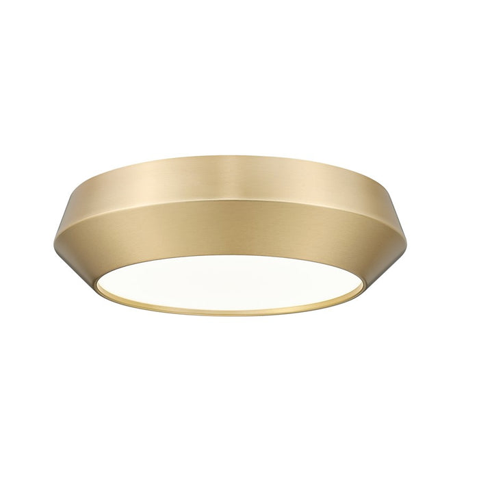 Z-Lite Quasars 1 Light 12" Flush Mount, Modern Gold/White - 7701F12-MGLD-LED