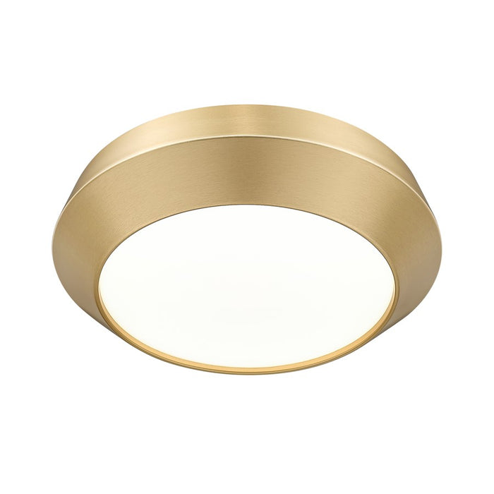 Z-Lite Quasars 1 Light 12" Flush Mount, Modern Gold/White