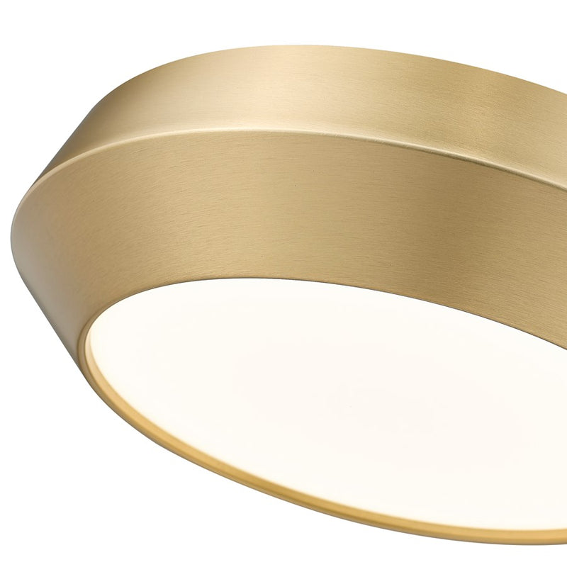 Z-Lite Quasars 1 Light 12" Flush Mount, Modern Gold/White