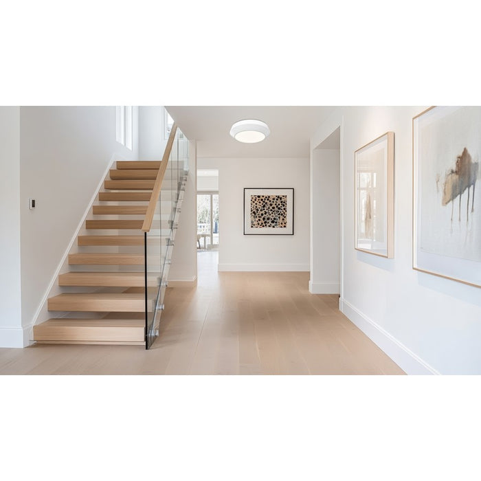 Z-Lite Quasars 1 Light 12" Flush Mount, Matte White/White