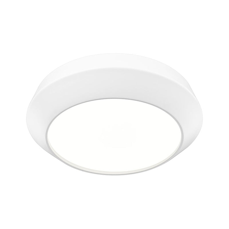 Z-Lite Quasars 1 Light 12" Flush Mount, Matte White/White