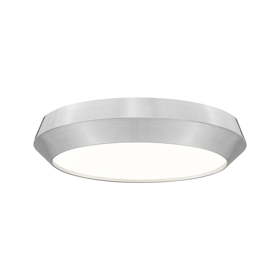 Z-Lite Quasars 1 Light 16" Flush Mount, Brushed Nickel/White - 7701F16-BN-LED