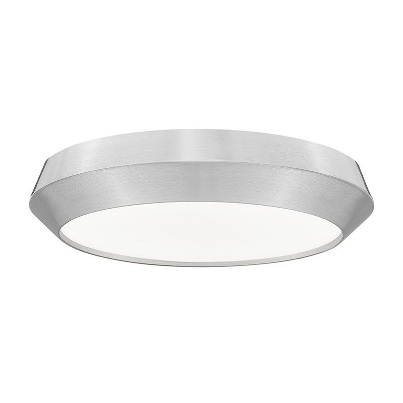 Z-Lite Quasars 1 Light 16" Flush Mount, Brushed Nickel/White