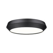 Z-Lite Quasars 1 Light 16" Flush Mount, Matte Black/White - 7701F16-MB-LED