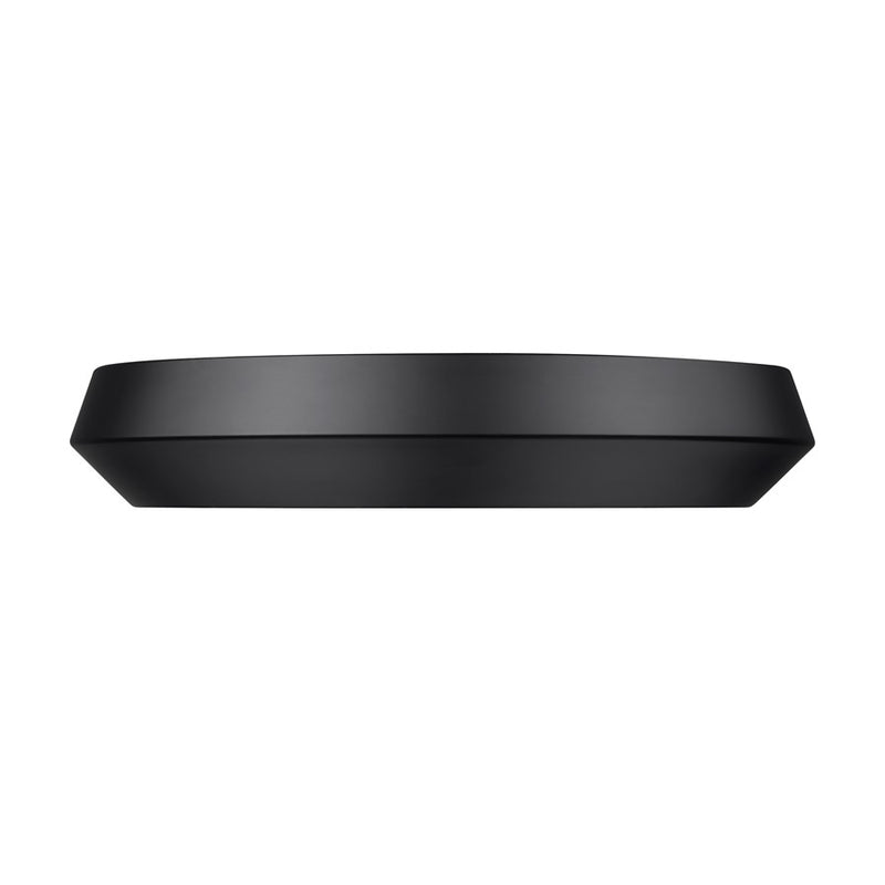 Z-Lite Quasars 1 Light 16" Flush Mount, Matte Black/White