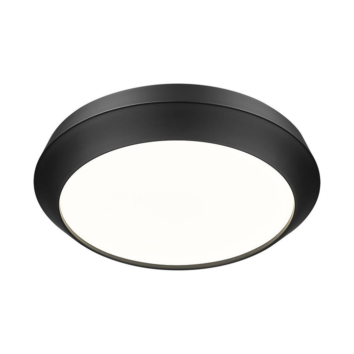 Z-Lite Quasars 1 Light 16" Flush Mount, Matte Black/White