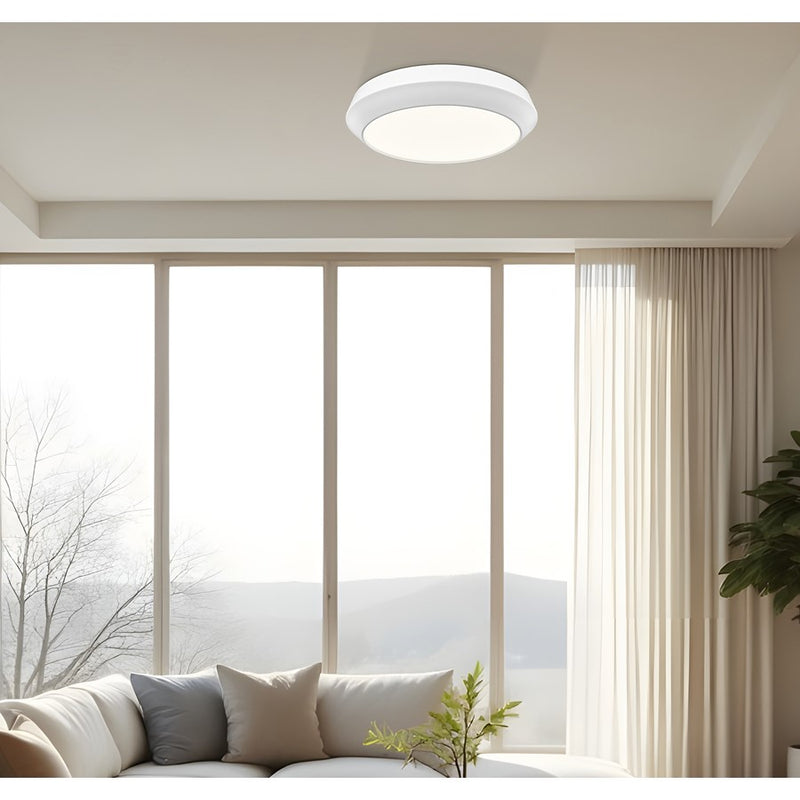 Z-Lite Quasars 1 Light 16" Flush Mount, Matte White/White