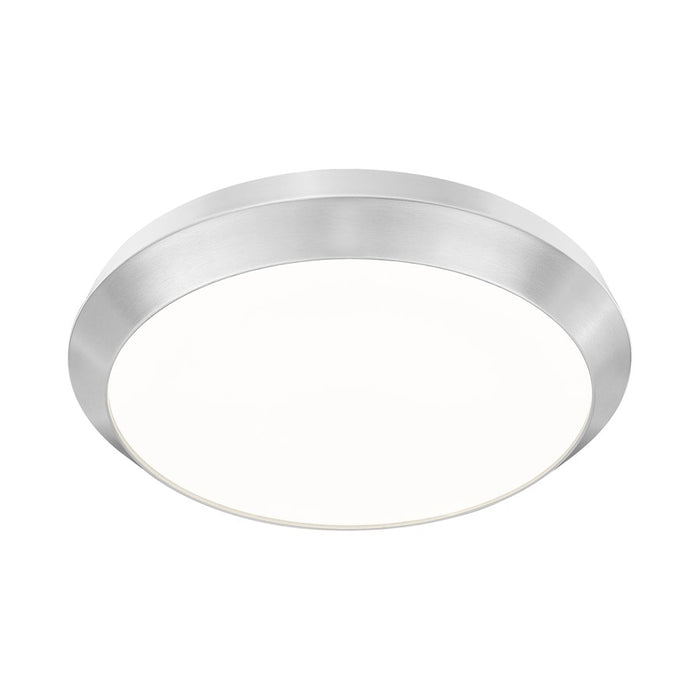 Z-Lite Quasars 1 Light 20" Flush Mount, Brushed Nickel/White