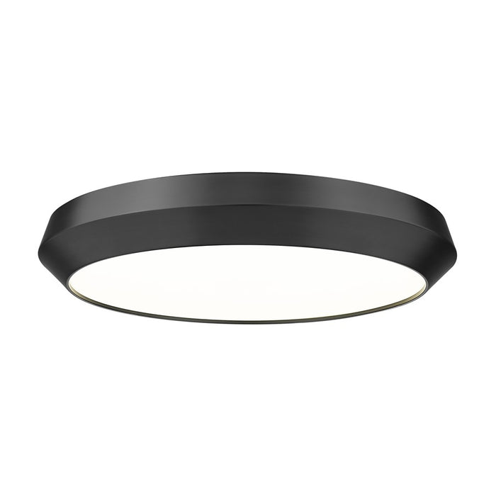 Z-Lite Quasars 1 Light 20" Flush Mount, Matte Black/White - 7701F20-MB-LED
