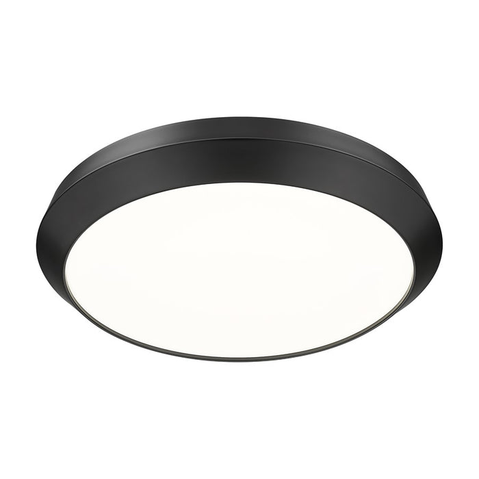 Z-Lite Quasars 1 Light 20" Flush Mount, Matte Black/White