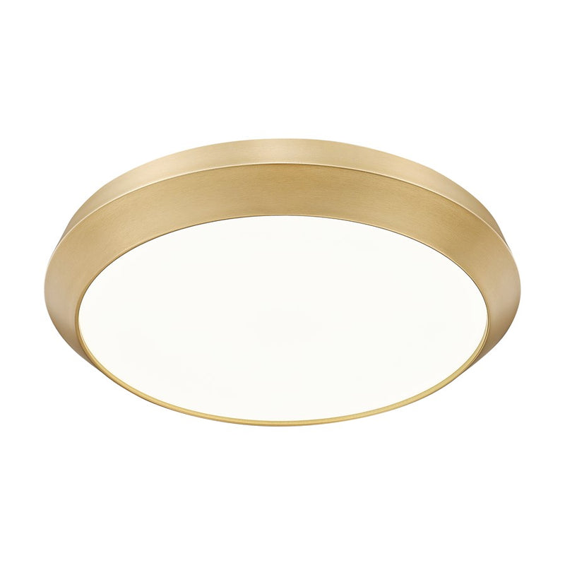 Z-Lite Quasars 1 Light 20" Flush Mount, Modern Gold/White